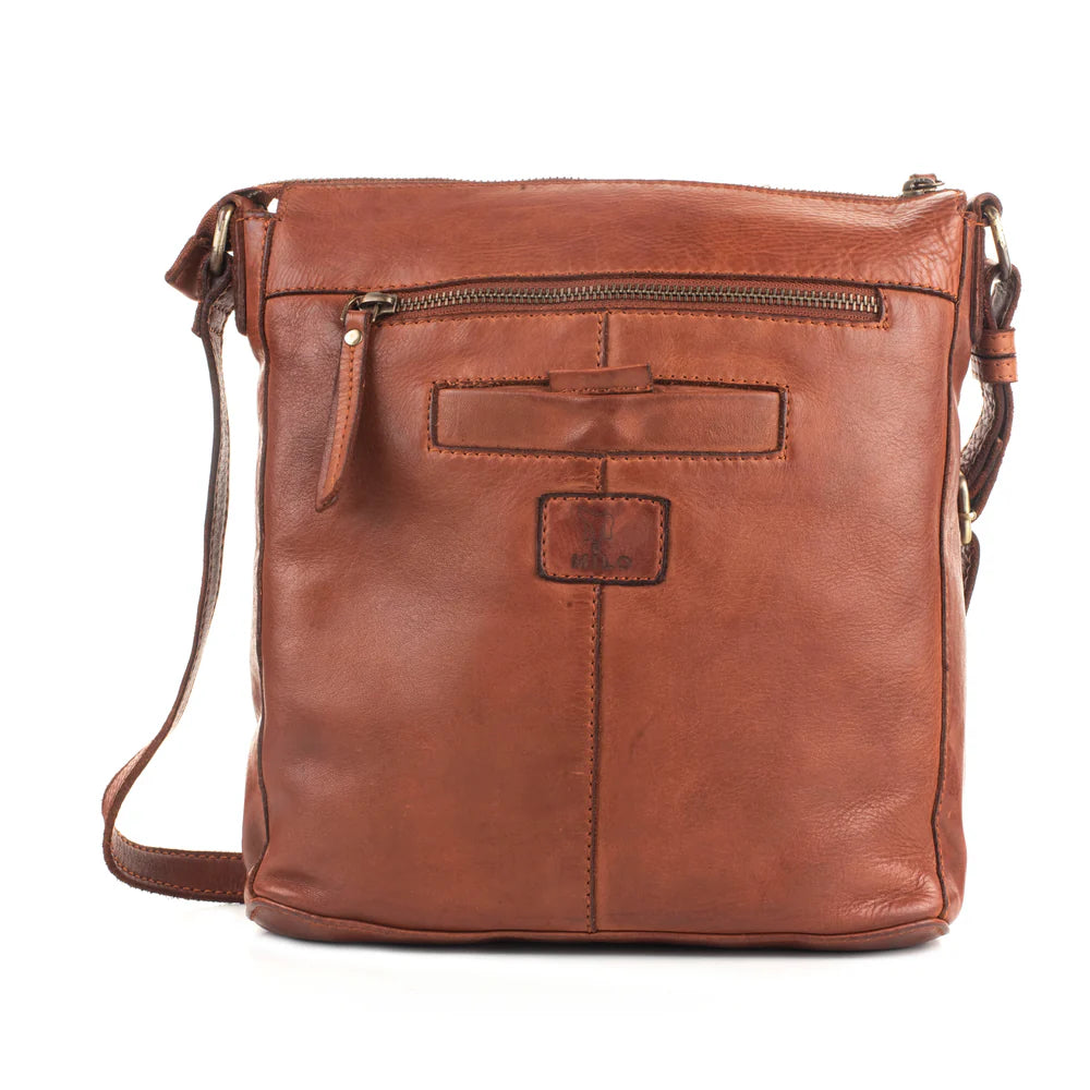 Milo Luna Messenger Washed Leather Handbag