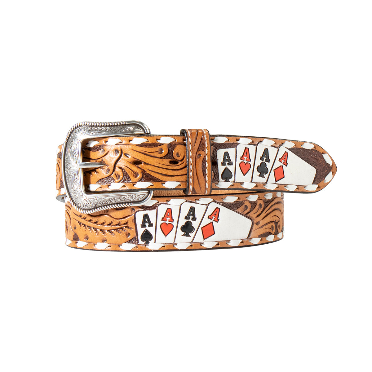 3D Hand Painted Ace Cards Belt Natural