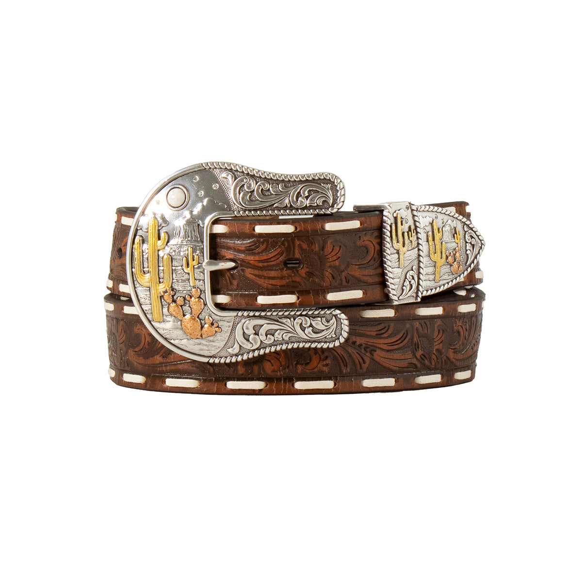 3D 3 Piece Cactus Buckle Belt