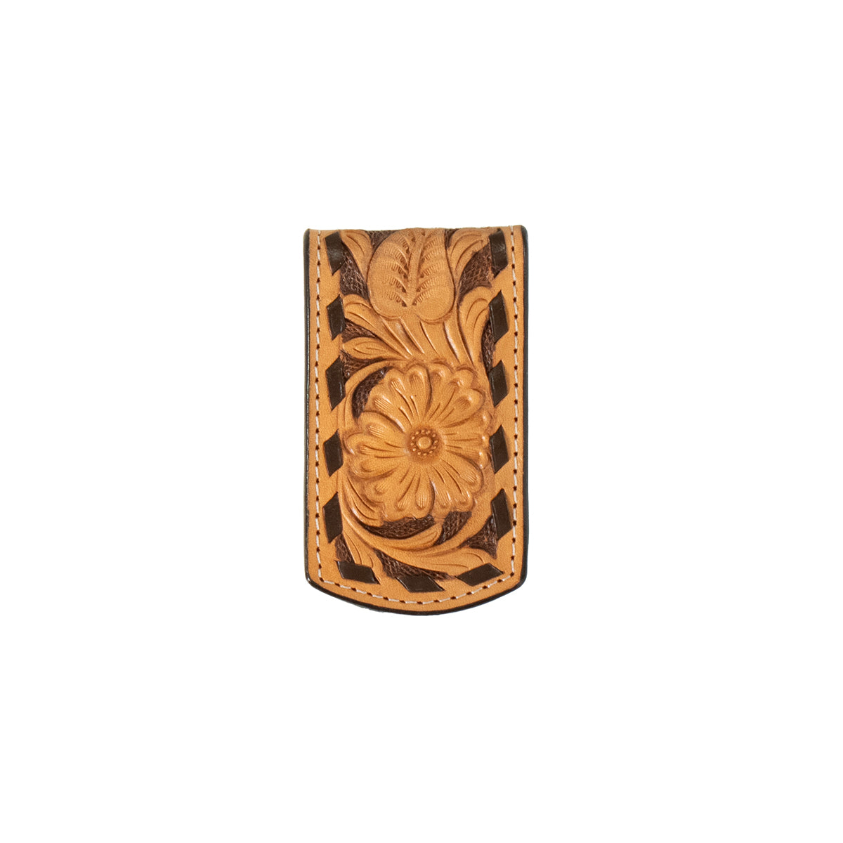 3D Magnetic Floral Tooled Money Clip