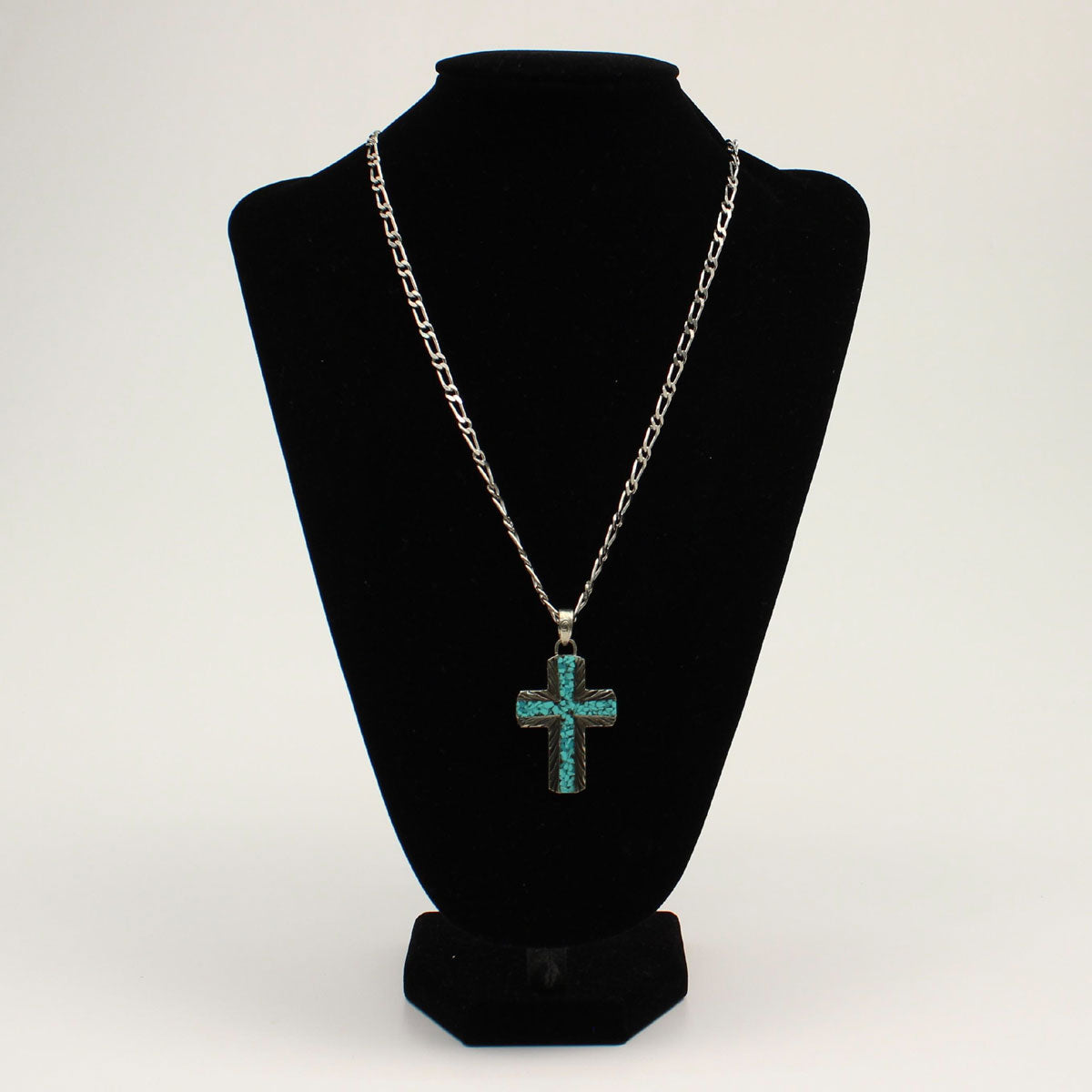Silver Strike Turquoise Cross Necklace