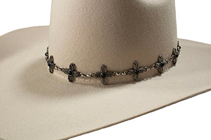 3D Gun Metal Cross Hat Band