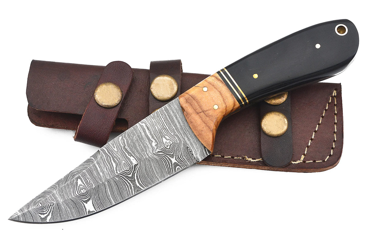 Red Deer Damascus Hunting Knife