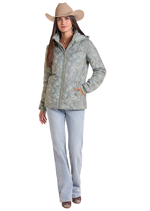 Powder River Camo Puffer Jacket Moss Green