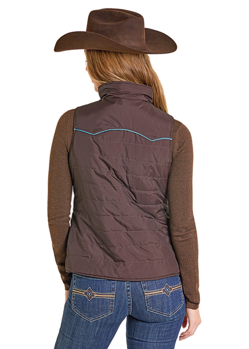 Powder River Reversible Puffer Vest Chocolate