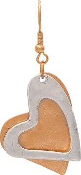 Rain Two Tone Layered Hearts Earring