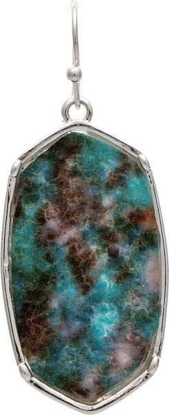 Rain Gold Teal Brown Crystalized Druzy Earring
