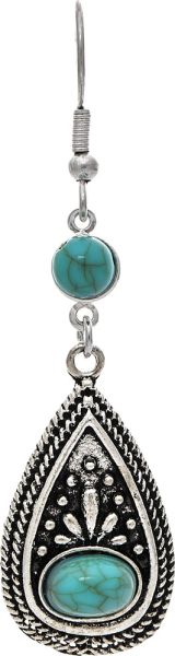 Rain Silver Blue Braid Edge Teardrop Drop Earring
