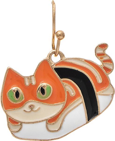 Rain Gold Marmalade Sushi Kitty Cat Earring
