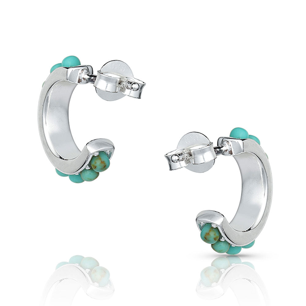 Montana Studded In Turquoise Mini Hoop Earrings