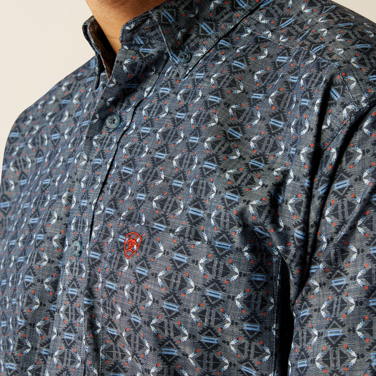 Ariat Rochard Classic Fit Long Sleeve Shirt Chambray Blue