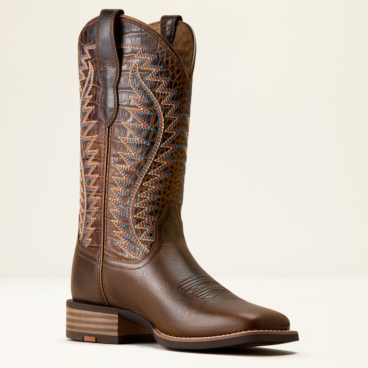 Ariat Ladies Monte Vista Wide Square Toe Western Boot Wicker