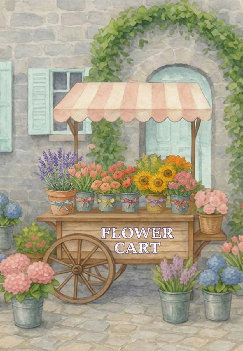 Charleston Fresh Flower Cart Garden Flag