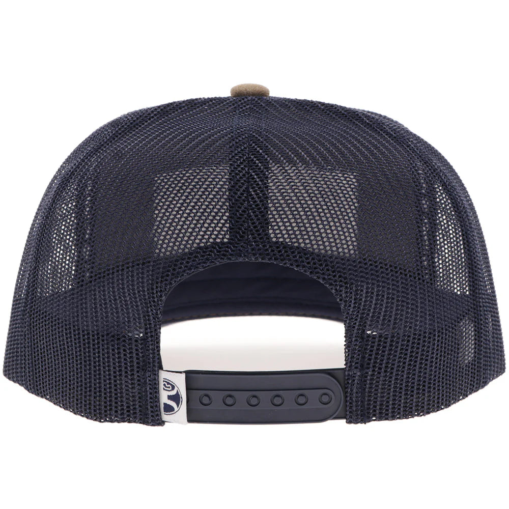Hooey Rank Stock Hat Tan & Navy with Rectangle Patch