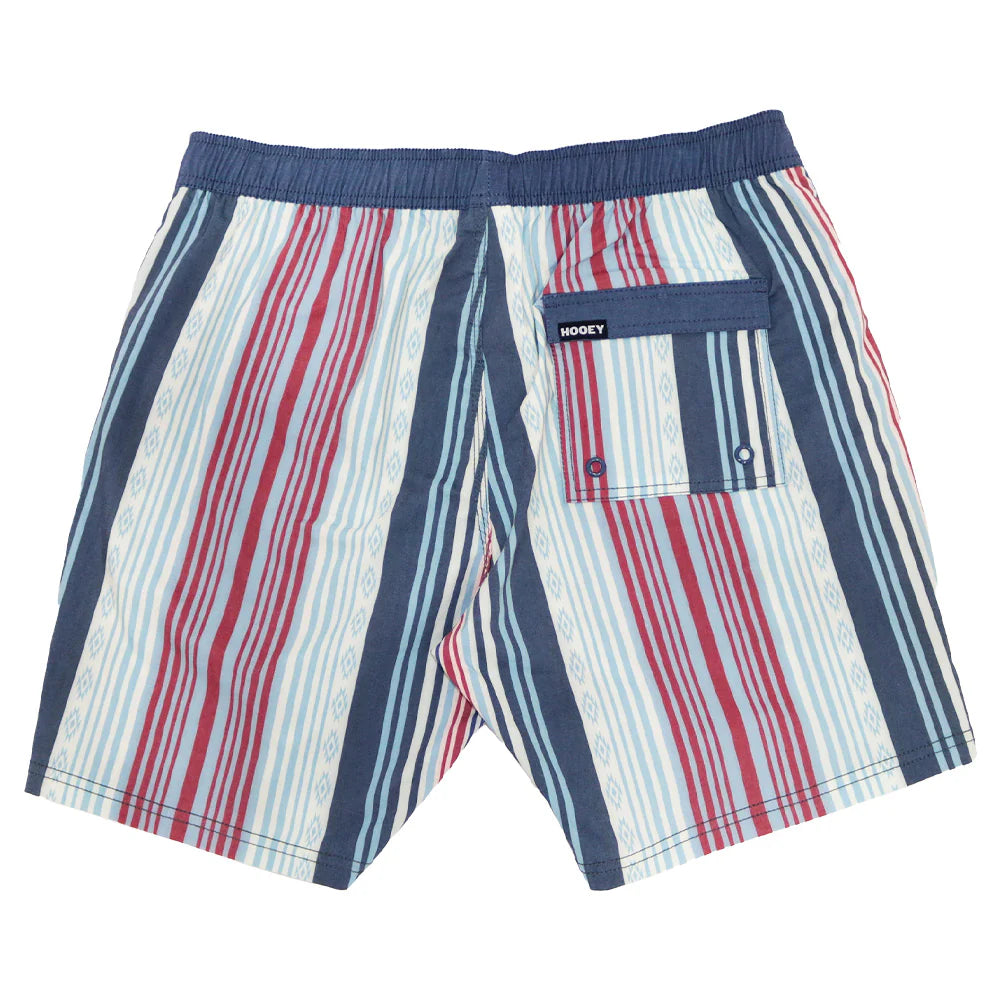 Hooey Bigwake Boardshort Grey with Red & Blue Stripes