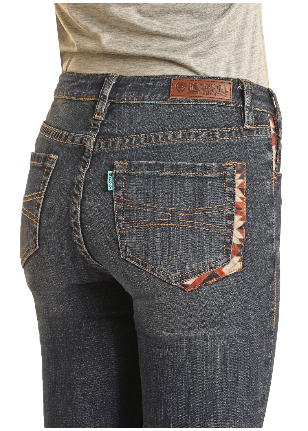Hooey Red Aztec Offset Pocket Baby Flare