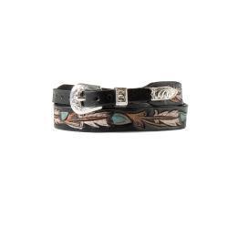 Twister Blue/Black Feather Hatband