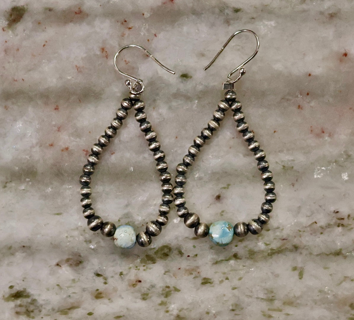 ITOG Golden Hills SS Pearl Drop Turq Earring