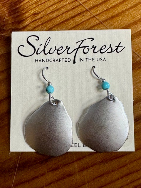 Silver Forest Earring Matte Silver Ovals