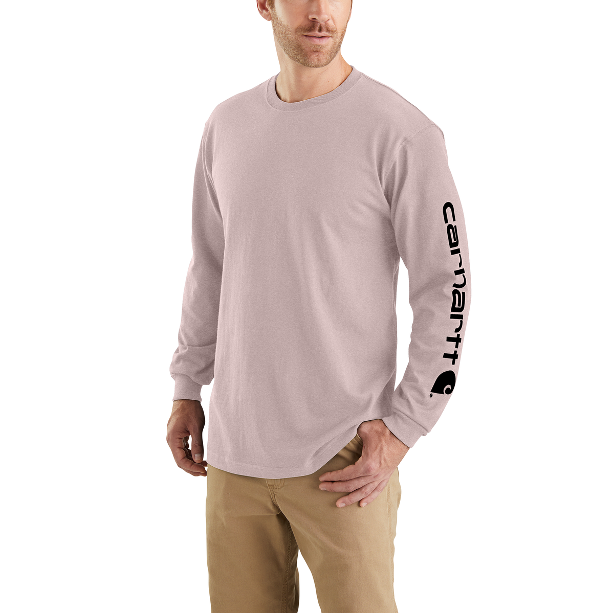 Carhartt Loose Fit Heavyweight Long Sleeve Logo Sleeve Graphic Mink