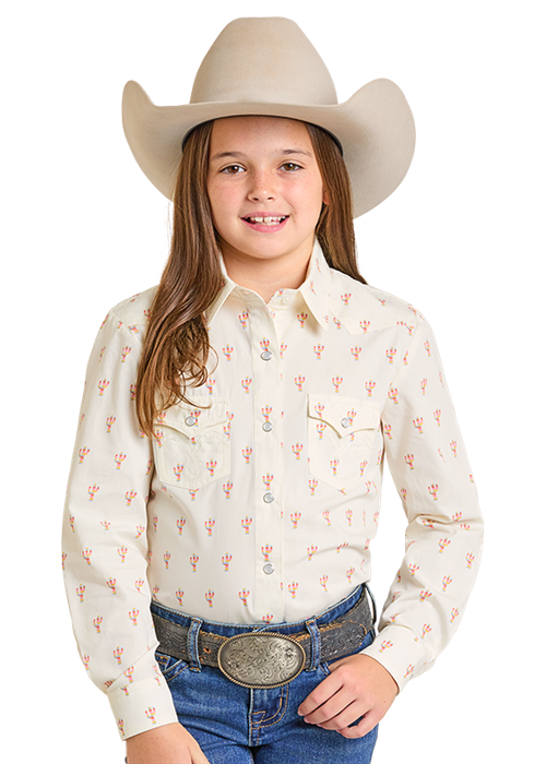 Panhandle Slim Multi Cactus Print Long Sleeve Snap Shirt