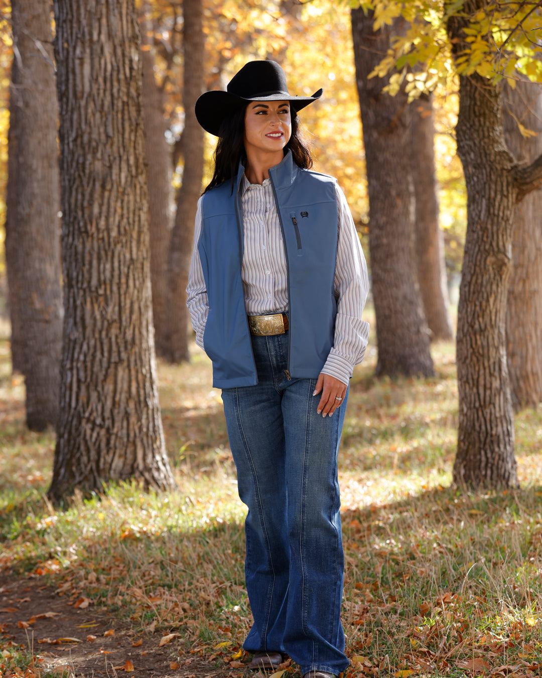 Cinch Ladies Windproof Vest Blue