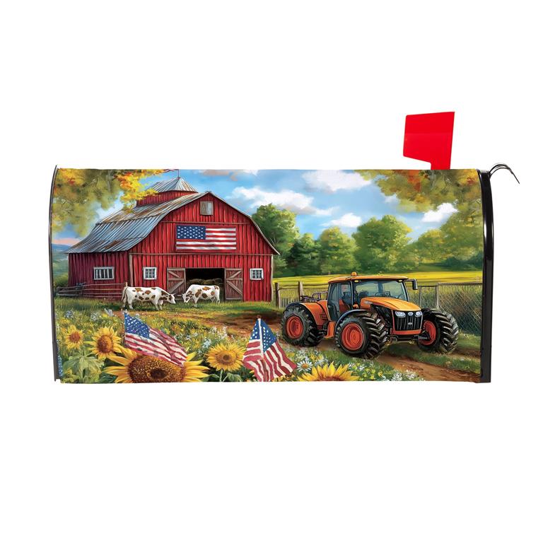 Evergreen Patriotic Land Mailbox Cover