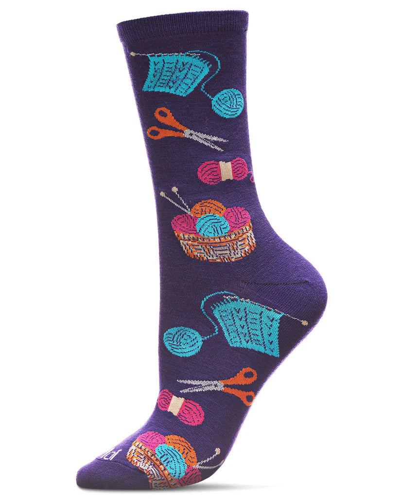 MeMoi Knitting Bamboo Crew Blackberry Cordial