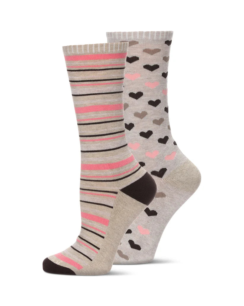 MeMoi Diabetic Heart Stripe Half Cushion 2PK