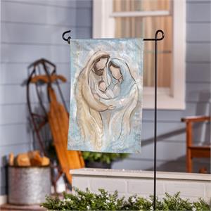 Evergreen Nativity Holy Miracle Moire Garden Flag