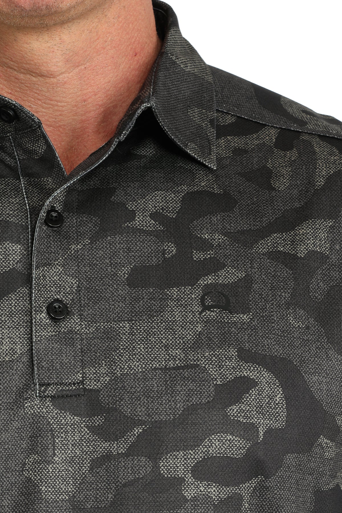 Cinch Arena Flex Polo Black Faded Camo