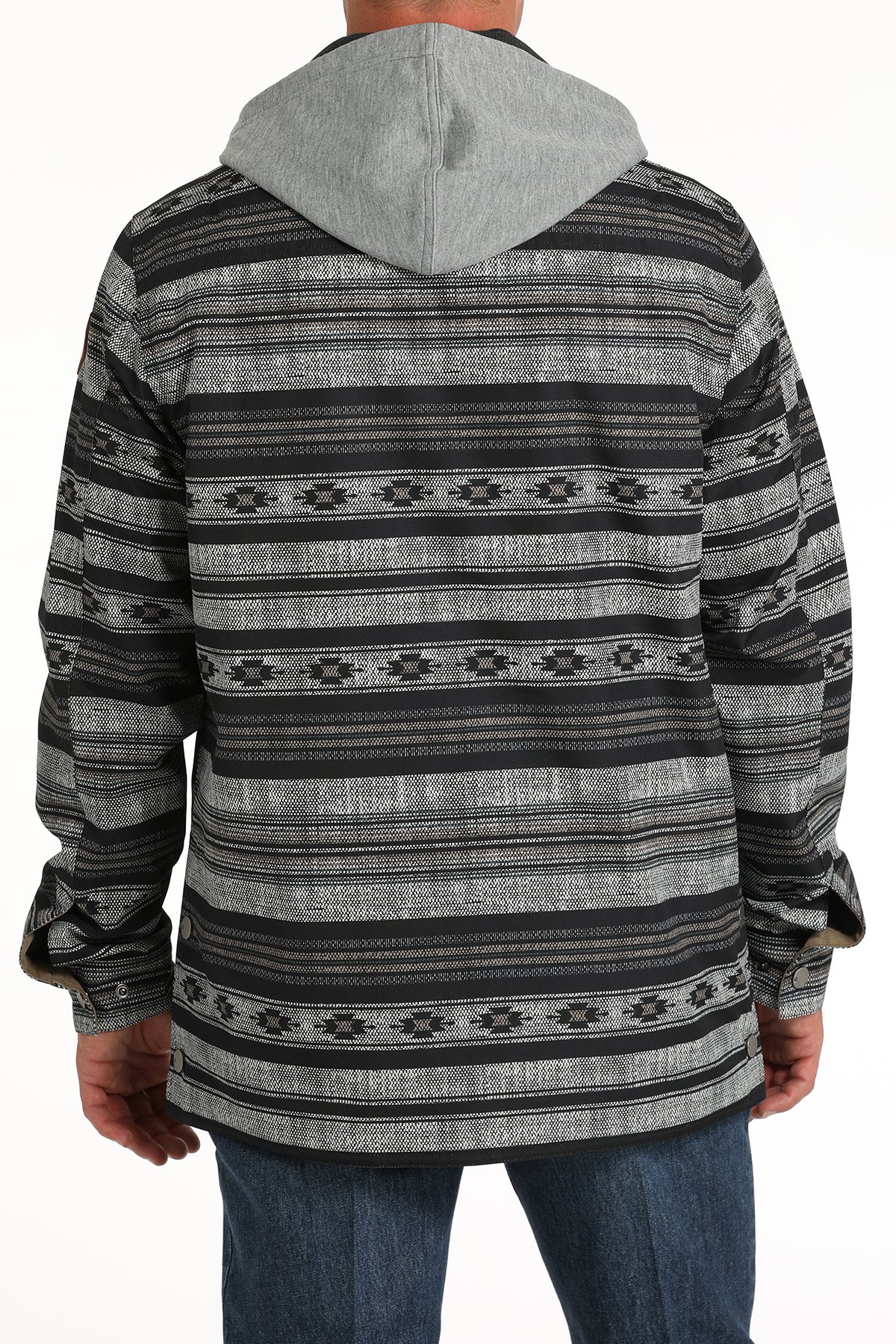 Cinch Aztec Hooded Canvas Jacket Grey