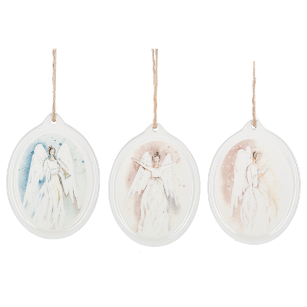 Watercolor Angel Disk Ornaments Dolomite