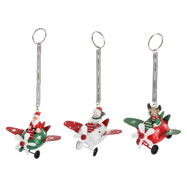 Santa in Airplane Ornaments