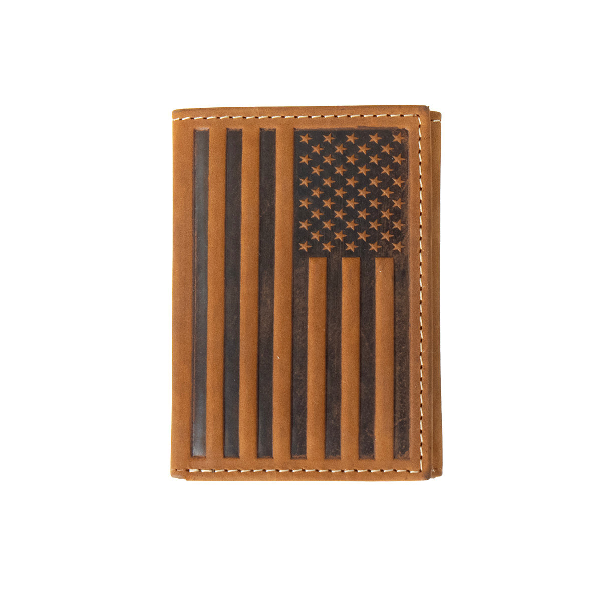 Nocona Leather Flag Trifold Wallet