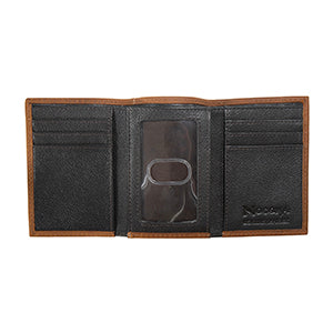 Nocona Mens Trifold Wallet Southwest Embossed Medium Brown