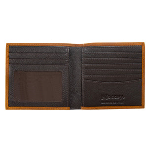 Nocona Mens Large Bifold Wallet Boot Stitch Edge Brown
