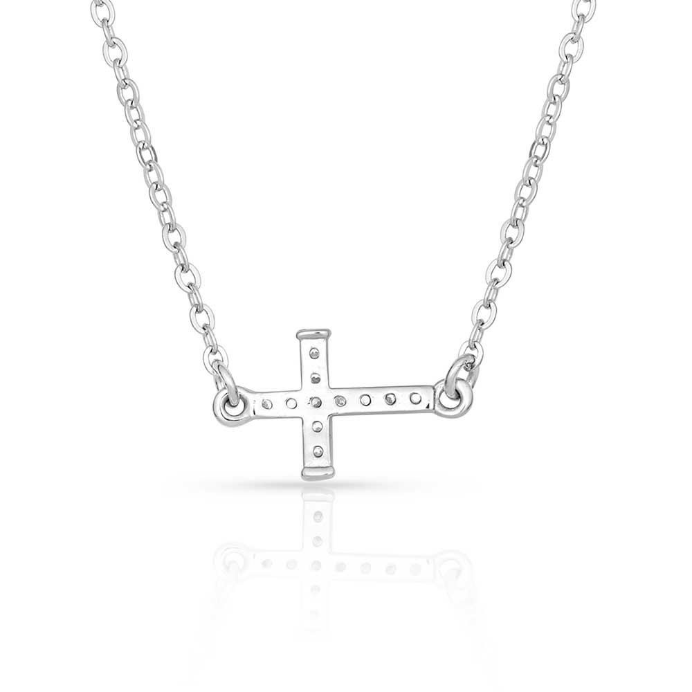 Montana Quiet Faith Tiny Crystal Cross Choker Necklace