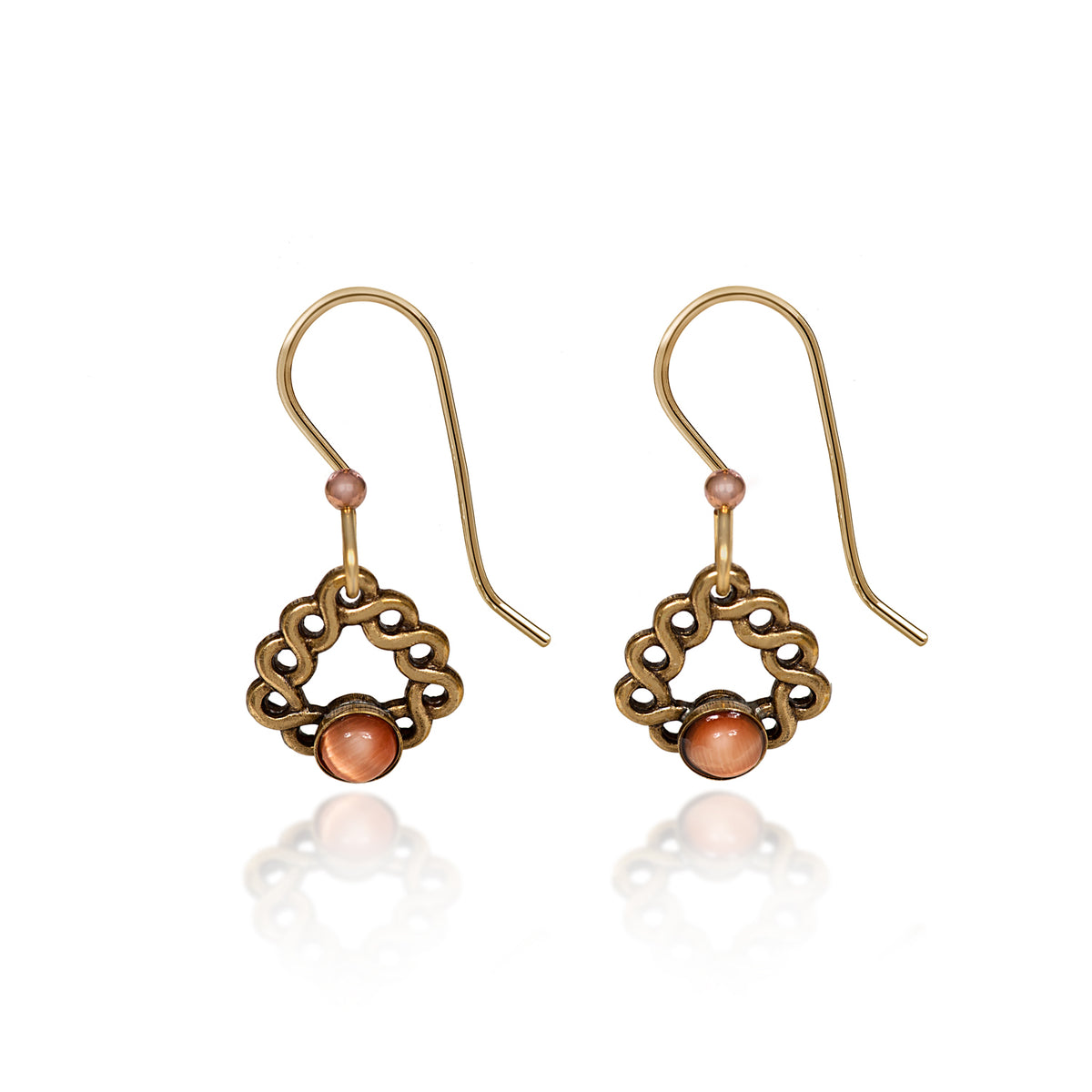 Silver Forest Earring Gold Twist w/Stone