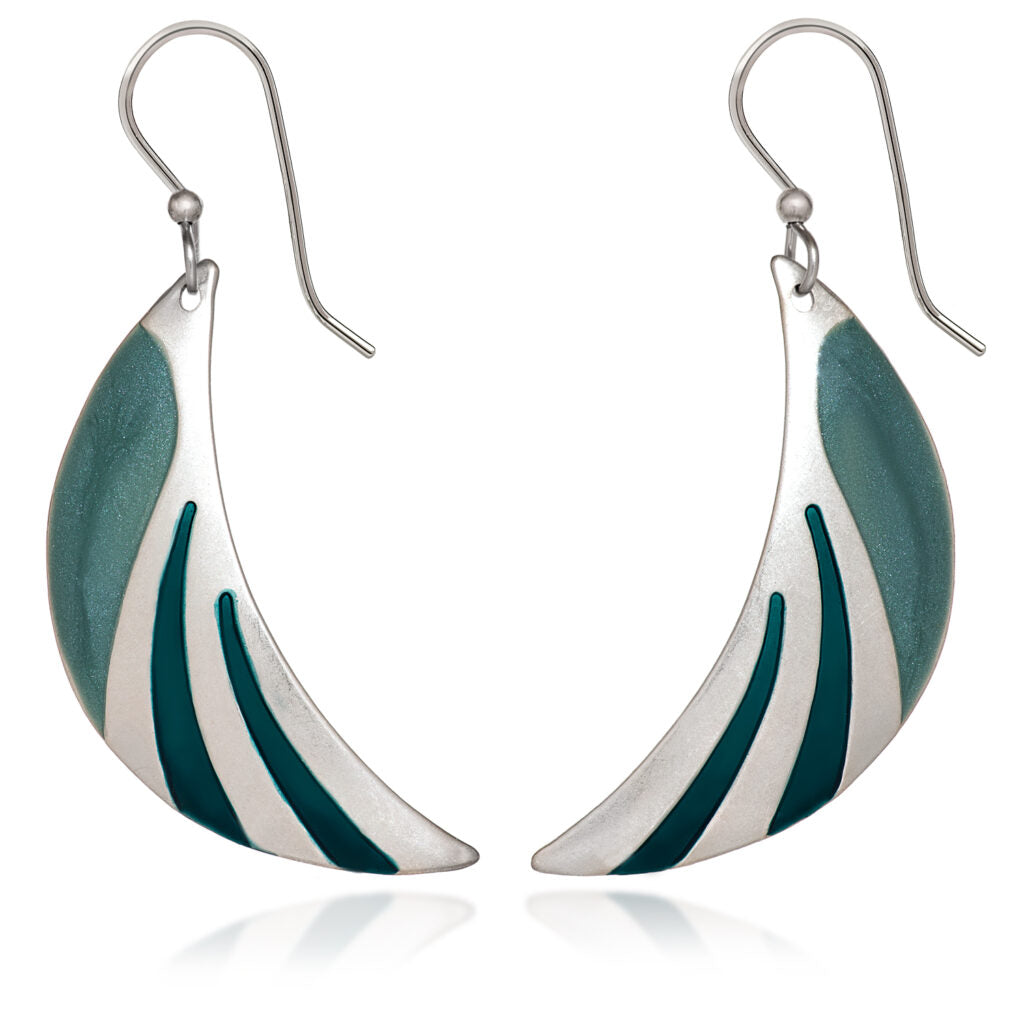 Silver Forest Silver Contemporary Shape & Color Earrings