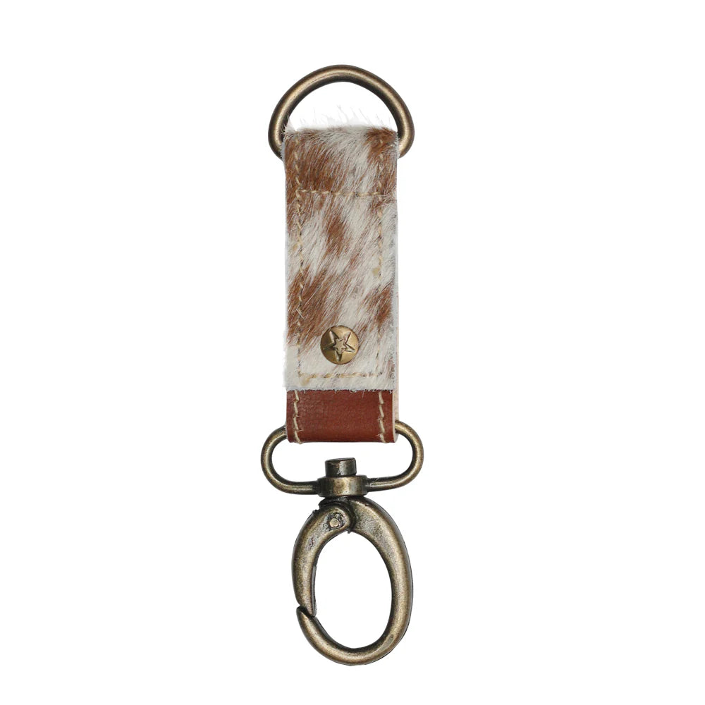 Myra Brown & White Key Fob
