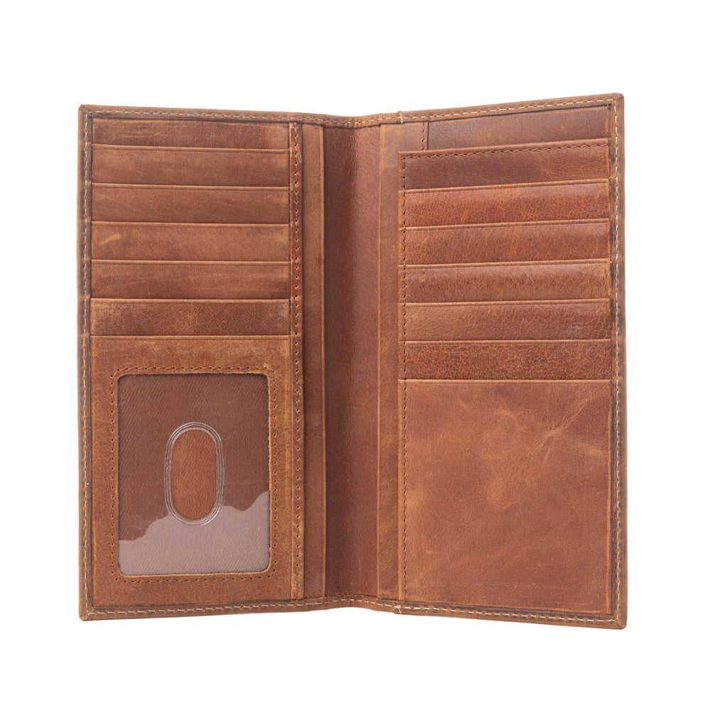 Myra Lariat Crest Hairon Leather Wallet For Men Rustic Chrome