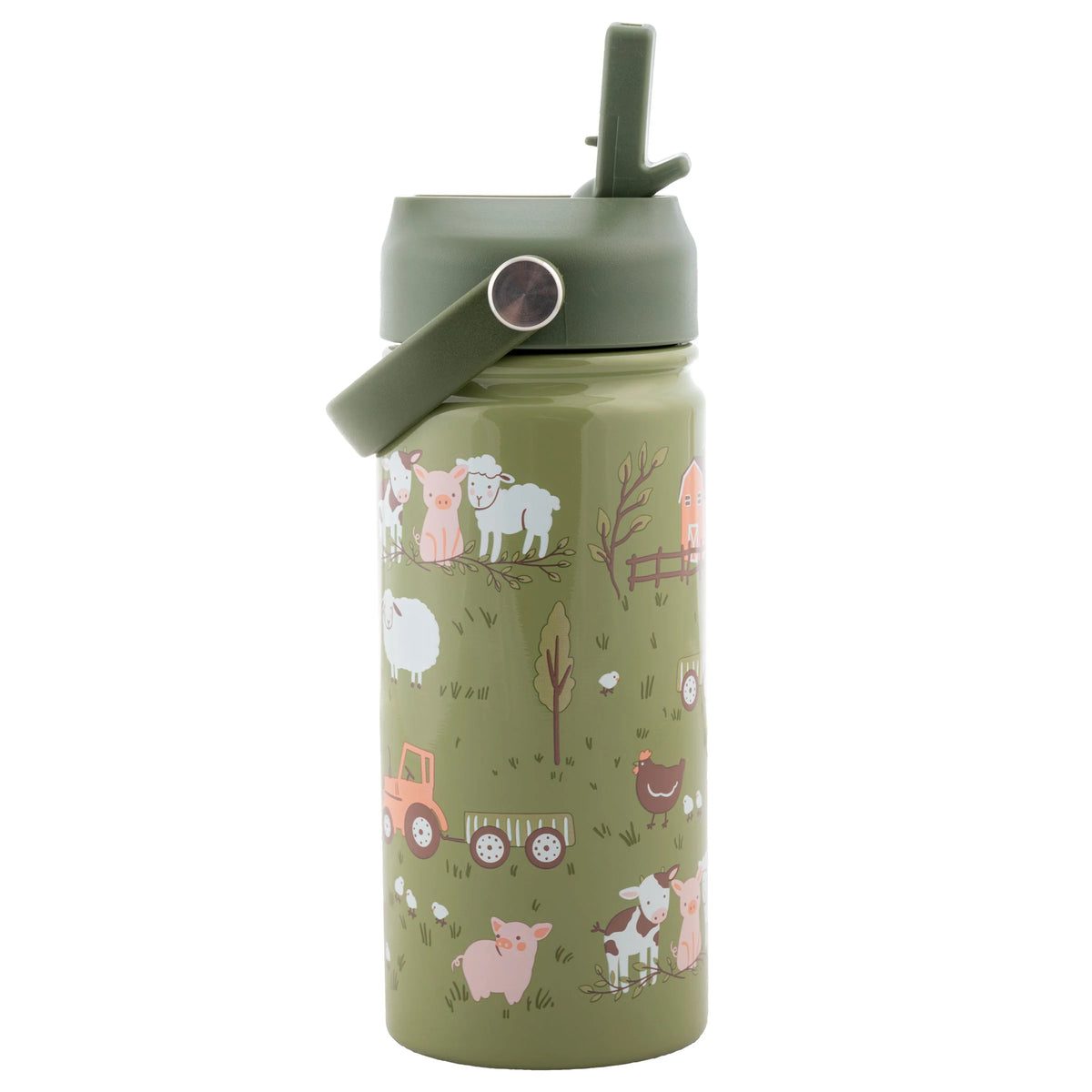 Stephen Joseph Insulated Stainless Steel Bottle With Handle Farm