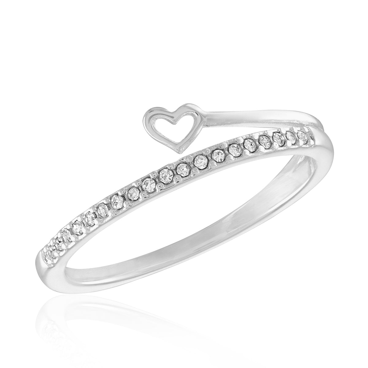 Cz & Heart Wrap Stack Ring