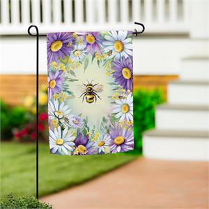 Evergreen Buzzing Around Suede Garden Flag