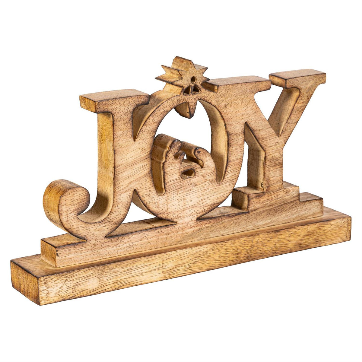 Evergreen Nativity Table Decor Joy