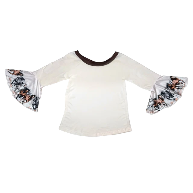 Shea Baby Running Horse Long Sleeve Bell Shirt
