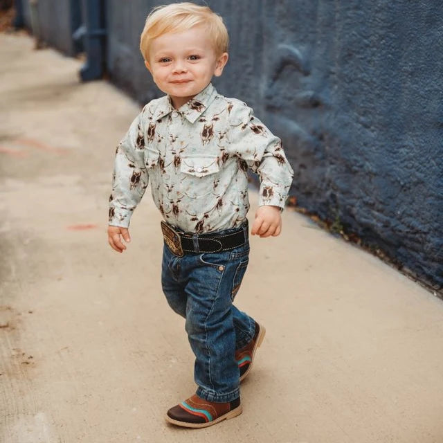 Shea Baby Longhorn Long Sleeve Pearl Snap
