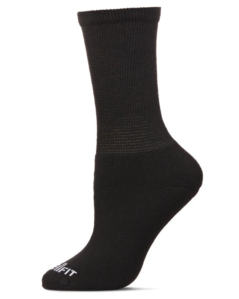 MeMoi Diabetic Full Cushion Crew Black Black 2PK