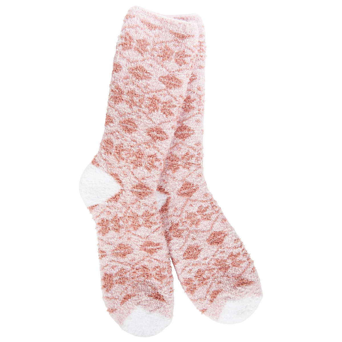 Worlds Softest Socks Fireside Crew Winter Mauve Fair Isle